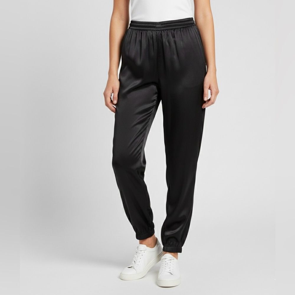 Ashley Stewart Satin Jogger Pants Black Size 14-16